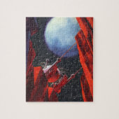 ヴィンテージSFキャニオン宇宙ムーンローバー ジグソーパズル (縦)