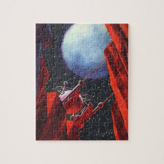 ヴィンテージSFキャニオン宇宙ムーンローバー ジグソーパズル (縦)