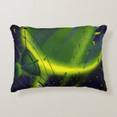 ヴィンテージSFグリーンプラネットと宇宙船 アクセントクッション (正面)