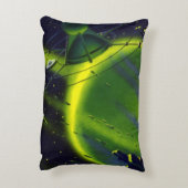 ヴィンテージSFグリーンプラネットと宇宙船 アクセントクッション (裏面(縦))