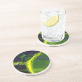 ヴィンテージSFグリーンプラネットと宇宙船 コースター (側面)