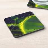 ヴィンテージSFグリーンプラネットと宇宙船 コースター (左側)