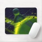 ヴィンテージSFグリーンプラネットと宇宙船 マウスパッド (マウス)