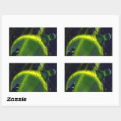 ヴィンテージSFグリーンプラネットと宇宙船 長方形シール (シート)