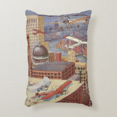 ヴィンテージSFシティスチームビクトリアンパンク アクセントクッション (正面(垂直))