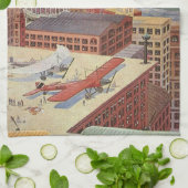 ヴィンテージSFシティスチームビクトリアンパンク キッチンタオル (折り畳み)