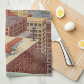 ヴィンテージSFシティスチームビクトリアンパンク キッチンタオル (四つ折り)