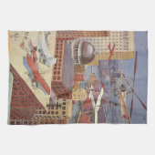 ヴィンテージSFシティスチームビクトリアンパンク キッチンタオル (横)