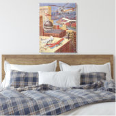 ヴィンテージSFシティスチームビクトリアンパンク キャンバスプリント (インサイチュ (寝室))