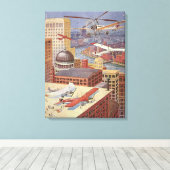 ヴィンテージSFシティスチームビクトリアンパンク キャンバスプリント (インサイチュ (ウッドフロア))