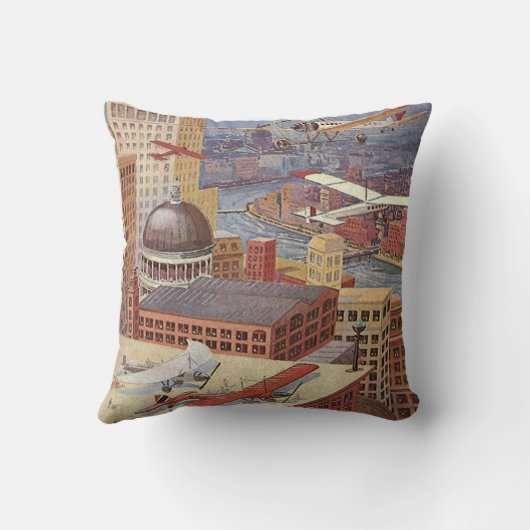 ヴィンテージSFシティスチームビクトリアンパンク クッション (裏面)