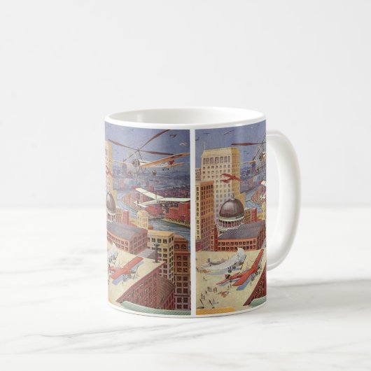 ヴィンテージSFシティスチームビクトリアンパンク コーヒーマグカップ (正面右)