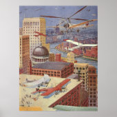 ヴィンテージSFシティスチームビクトリアンパンク ポスター (正面)