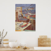 ヴィンテージSFシティスチームビクトリアンパンク ポスター (キッチン)