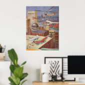 ヴィンテージSFシティスチームビクトリアンパンク ポスター (ホームオフィス)