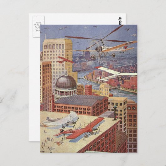 ヴィンテージSFシティスビクトリアンチームパンク ポストカード (正面/裏面)