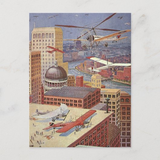 ヴィンテージSFシティスビクトリアンチームパンク ポストカード (正面)