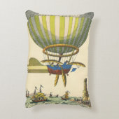 ヴィンテージSFスチームパンク熱気球 アクセントクッション (裏面(縦))
