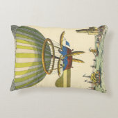 ヴィンテージSFスチームパンク熱気球 アクセントクッション (裏面)