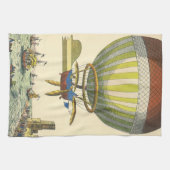 ヴィンテージSFスチームパンク熱気球 キッチンタオル (横)