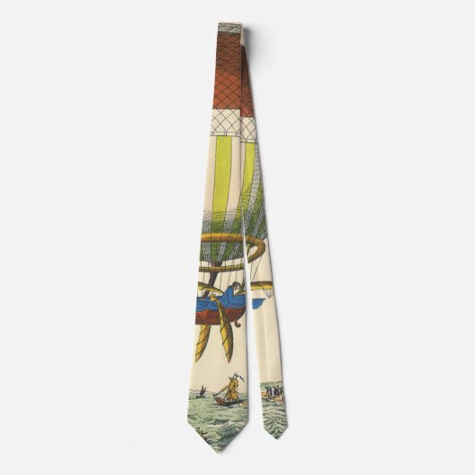 ヴィンテージSFスチームパンク熱気球 ネクタイ (正面)