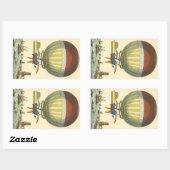 ヴィンテージSFスチームパンク熱気球 長方形シール (シート)