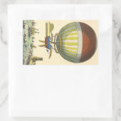 ヴィンテージSFスチームパンク熱気球 長方形シール (バッグ)