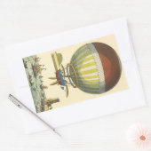 ヴィンテージSFスチームパンク熱気球 長方形シール (封筒)