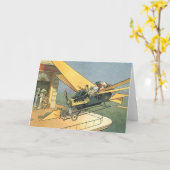 ヴィンテージSFスチームパンク転換車 カード (黄色い花)