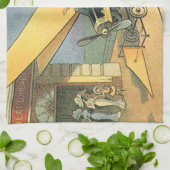 ヴィンテージSFスチームパンク転換車 キッチンタオル (折り畳み)