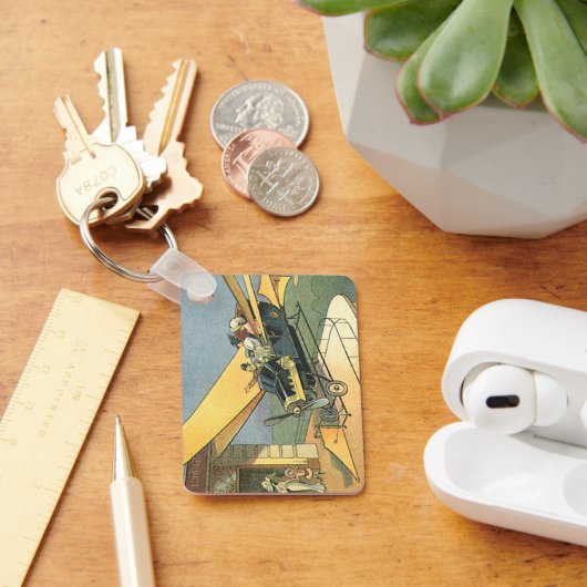 ヴィンテージSFスチームパンク転換車 キーホルダー (デスク)