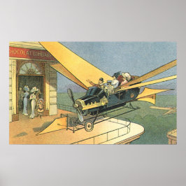 ヴィンテージSFスチームパンク転換車 ポスター