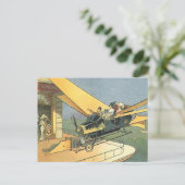 ヴィンテージSFスチームパンク転換車 ポストカード (スタンド正面)