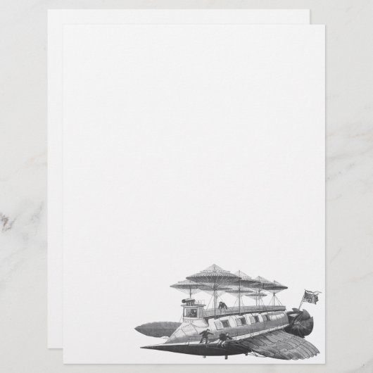 ヴィンテージSFスチームパンク飛行船日食 (正面/裏面)