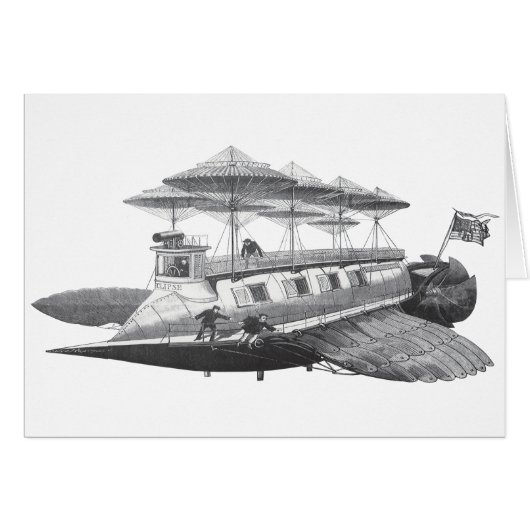 ヴィンテージSFスチームパンク飛行船日食 (正面横)