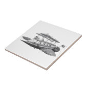 ヴィンテージSFスチームパンク飛行船日食 タイル (側面)