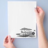 ヴィンテージSFスチームパンク飛行船日食 チラシ (手)