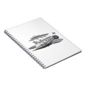 ヴィンテージSFスチームパンク飛行船日食 ノートブック (右側)