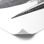 ヴィンテージSFスチームパンク飛行船日食 ポスター (角)