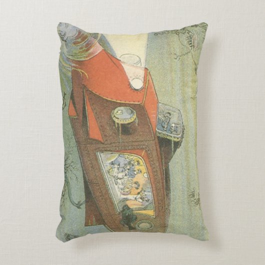 ヴィンテージSFスティームパンク海底海底海底海底船 アクセントクッション (正面(垂直))