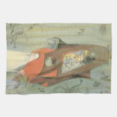 ヴィンテージSFスティームパンク海底海底海底海底船 キッチンタオル (横)