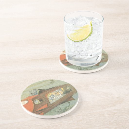 ヴィンテージSFスティームパンク海底海底海底海底船 コースター (側面)