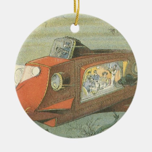 ヴィンテージSFスティームパンク海底海底海底海底船 セラミックオーナメント (正面)