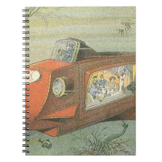 ヴィンテージSFスティームパンク海底海底海底海底船 ノートブック (正面)