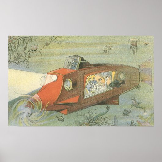 ヴィンテージSFスティームパンク海底海底海底海底船 ポスター (正面)