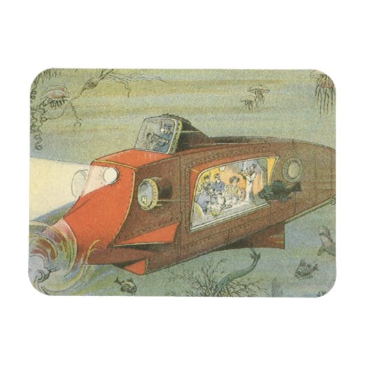 ヴィンテージSFスティームパンク海底海底海底海底船 マグネット (横)