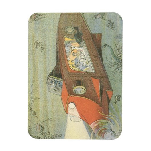 ヴィンテージSFスティームパンク海底海底海底海底船 マグネット (縦)