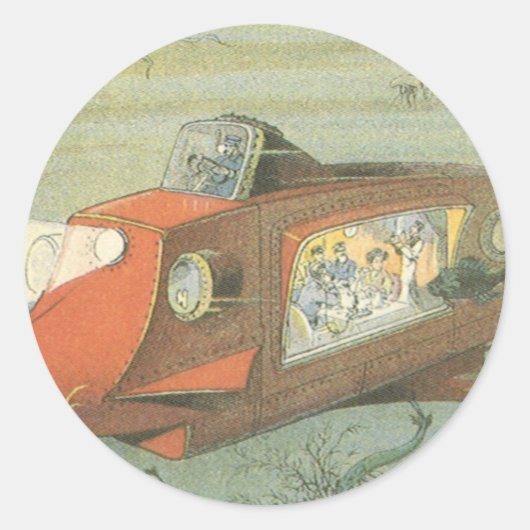 ヴィンテージSFスティームパンク海底海底海底海底船 ラウンドシール (正面)