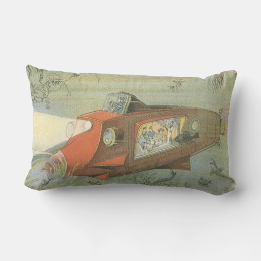 ヴィンテージSFスティームパンク海底海底海底海底船 ランバークッション (裏面)