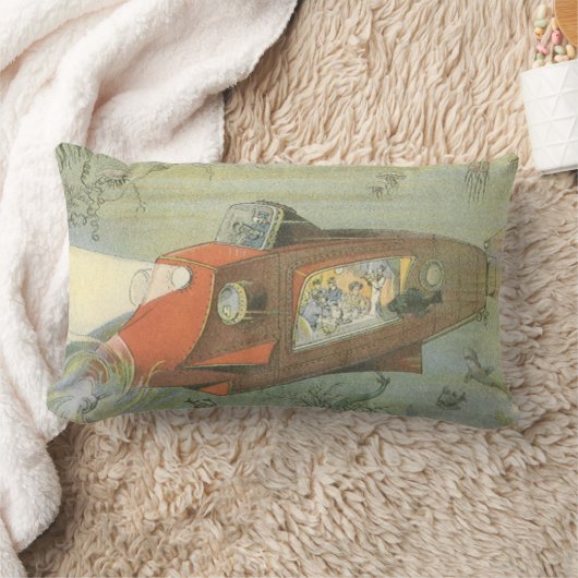 ヴィンテージSFスティームパンク海底海底海底海底船 ランバークッション (ブランケット)